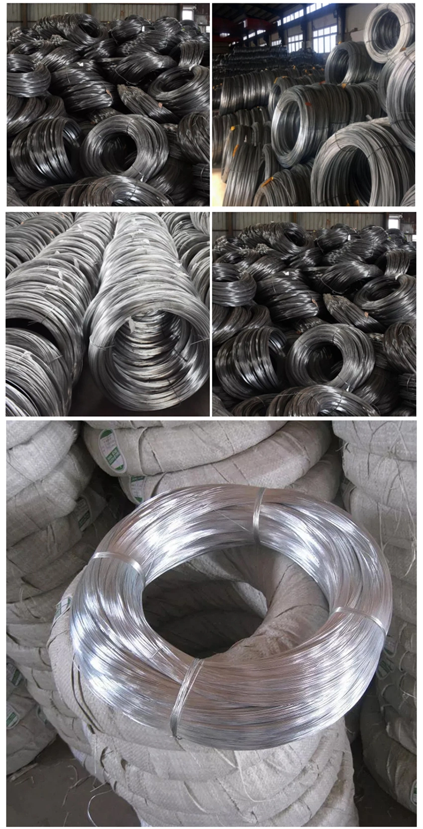 Bwg20 Hot Dipped Gi Steel Coil Flat Wire 12 16 Gauge 1.5mm 2.5mm Electro-Galvanized Iron Roll Spool Round Wire