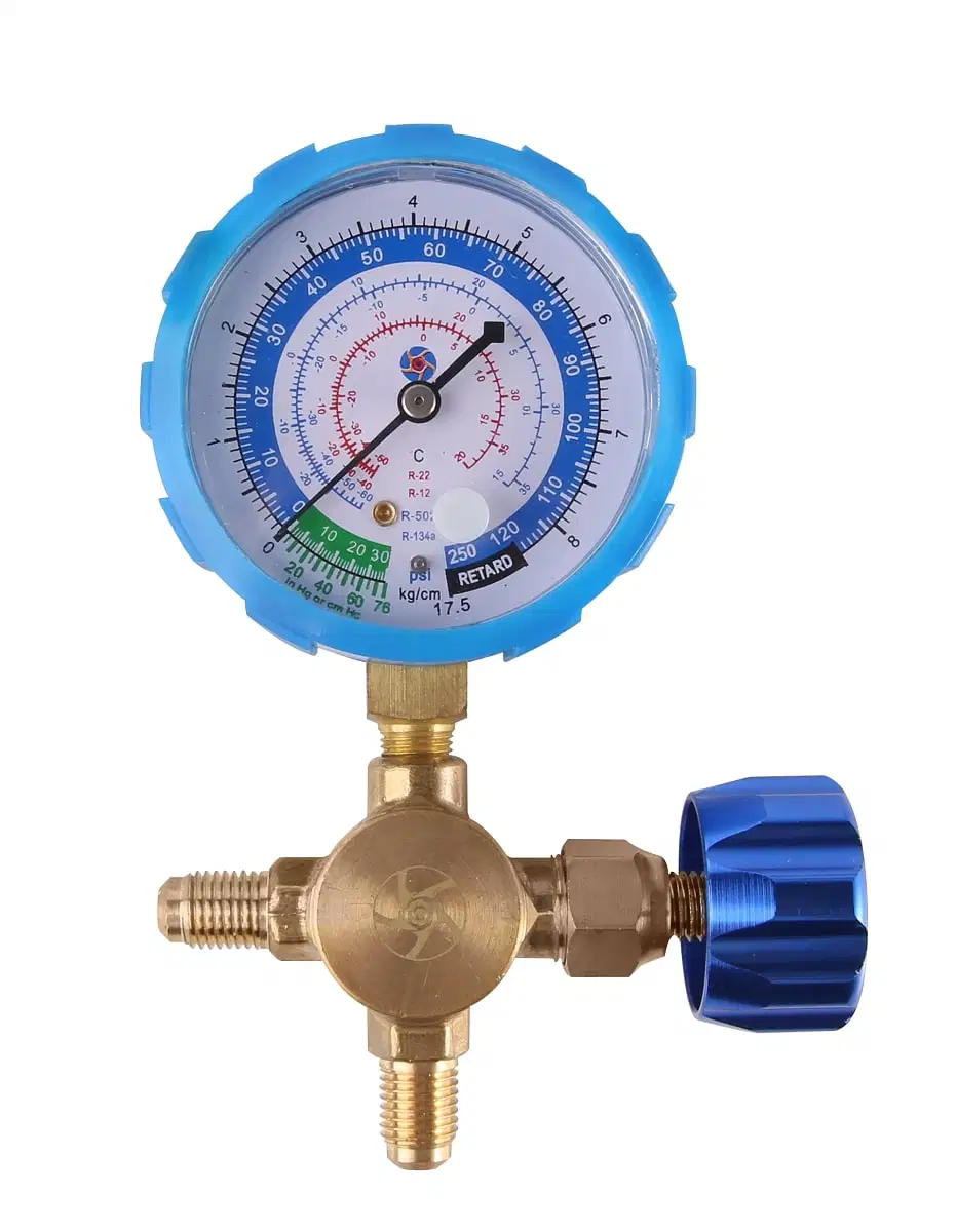 Single Double Valve Pressure Gauge OEM Design Refrigerant Use Manifold Set