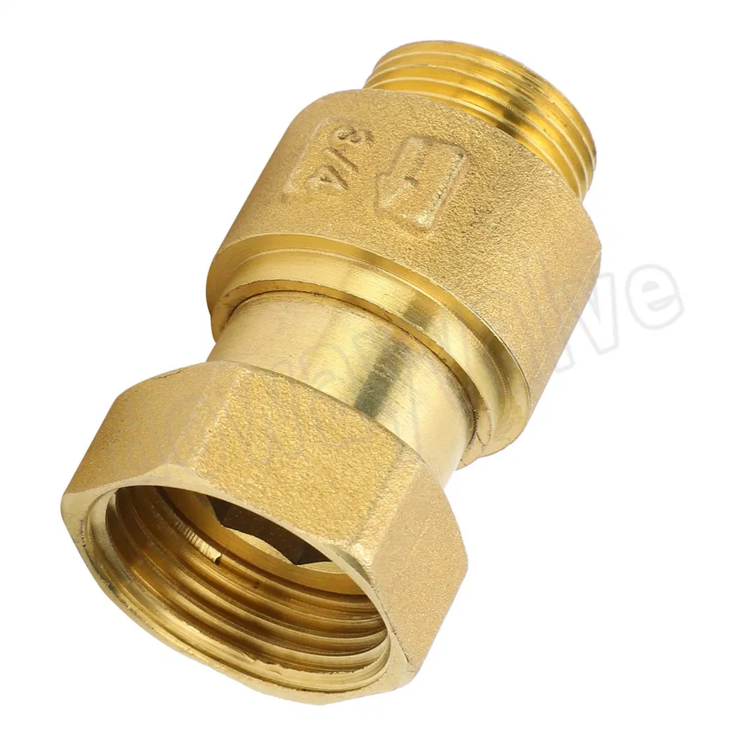 3/4&quot; in-Line Check Valve Brass Spring Loaded Inline for Water Meter