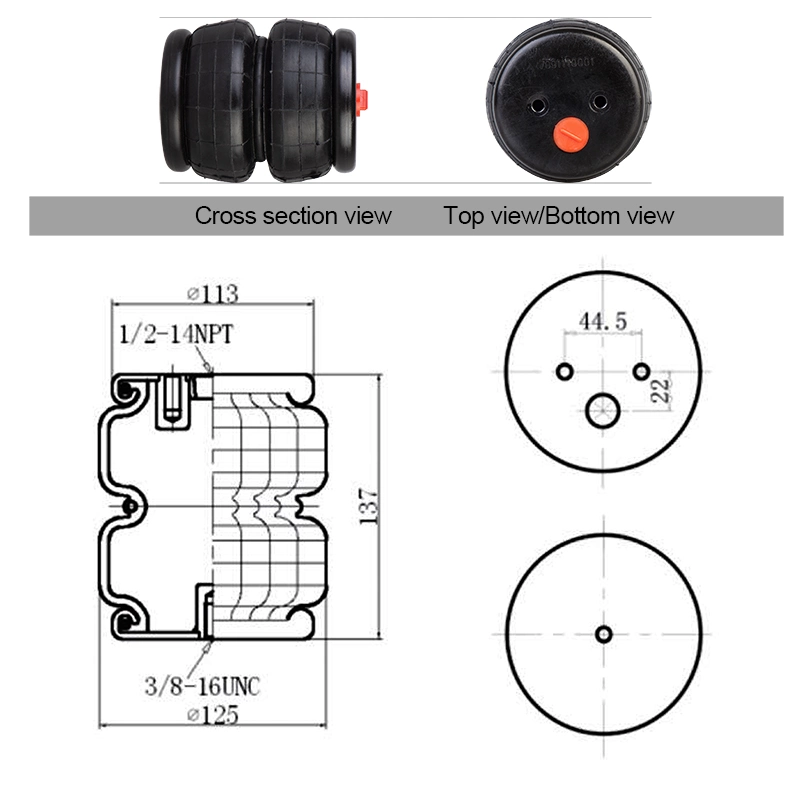 2300ib Air Single Port 1/2NPT Air Ride Springs Suspension 2e2300