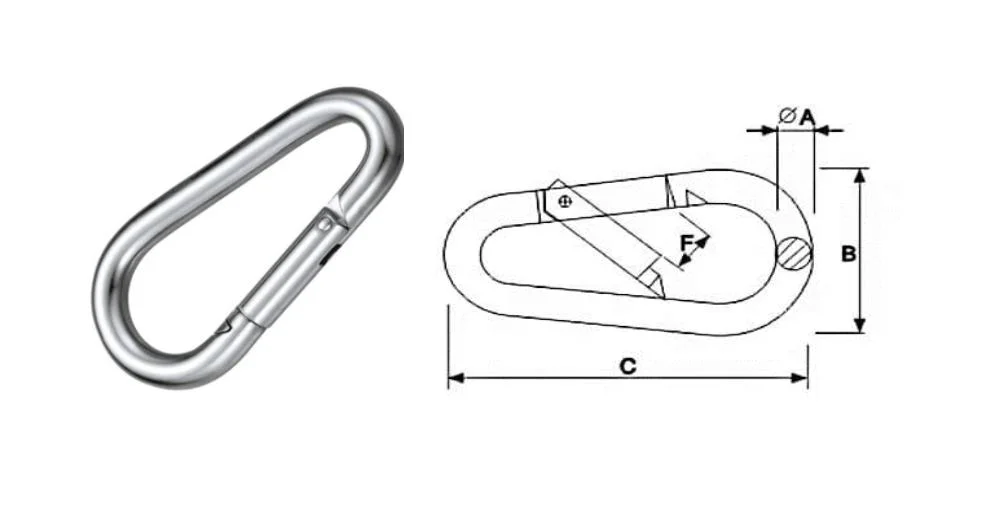 Rigging DIN 5299b Type Snap Hook Spring Hook Carabiner Hooks