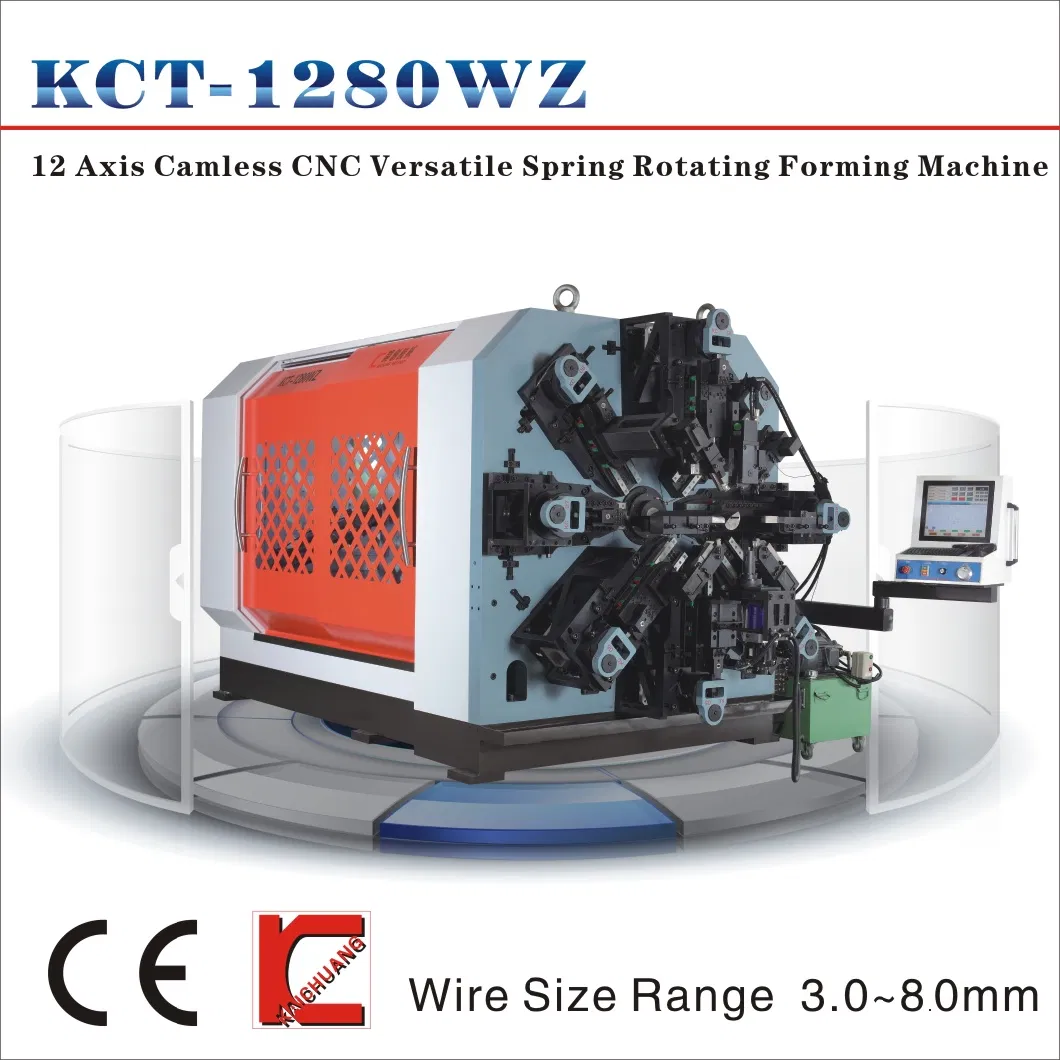 10 Axis KCT-1020WZ 2.0mm Coiling Machine with High Carbon Steel Spring Making Machine &amp; Compression Spring Machine