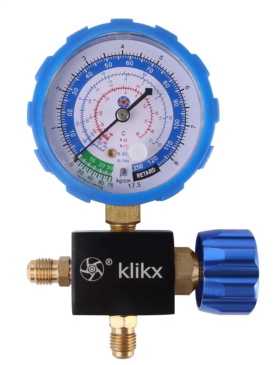 Single Double Valve Pressure Gauge OEM Design Refrigerant Use Manifold Set