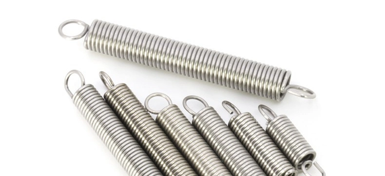 OEM Customized 304 316stainless Steel Carbon Steel Long Coil Open Hook Extension Spring Tension Springs