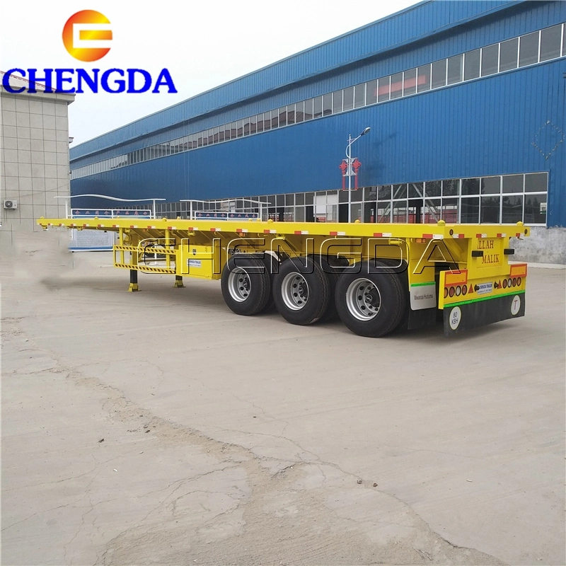 3 Axle Flatbed Mini Semi Trailers with Landing Gear for Sale