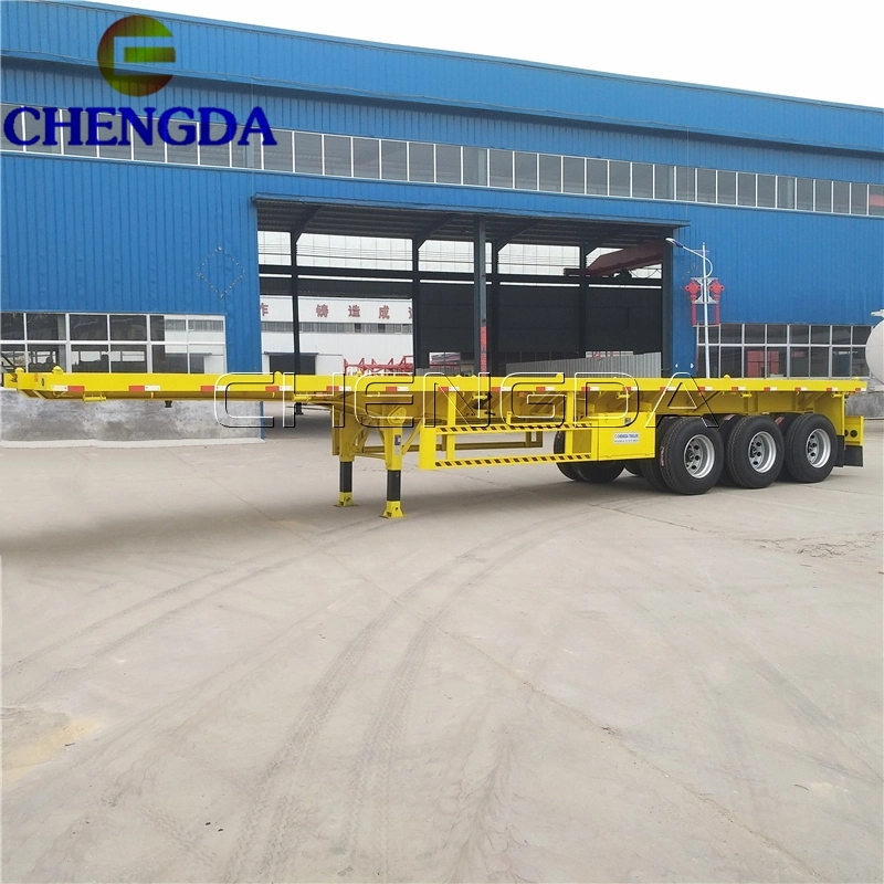 3 Axle Flatbed Mini Semi Trailers with Landing Gear for Sale