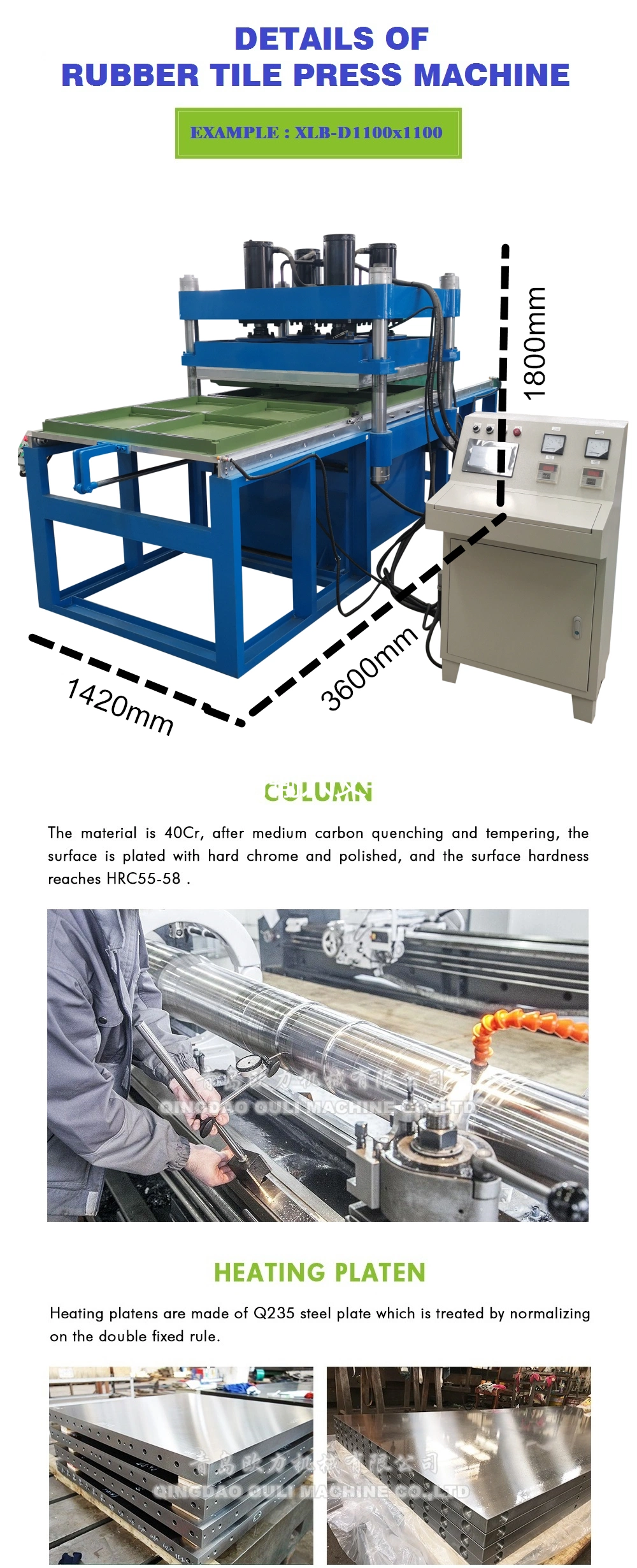 1000*1000 EPDM Rubber Tiles Hydraulic Press, , Rubber Vulcanizing Press, Vulcanizer Press, Hydraulic Press Machine