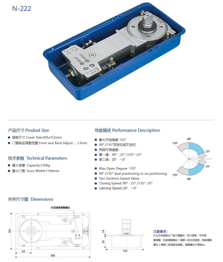 Heavy Weight High Quality Door Hinge Floor Spring