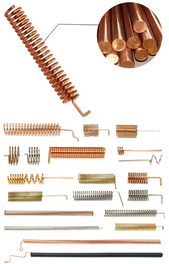433 Built-in Spring Phosphor Bronze Brass Gold Plated Nickel Antenna Spring Factory Wholesale