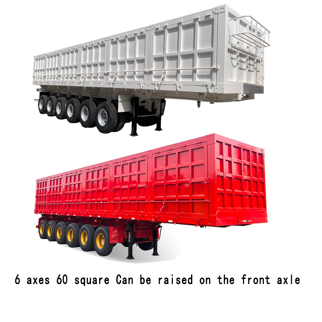 Side Wall Full Trailer Mini Truck Trailer Tractor Draw Bar Fence Trailer for Sale