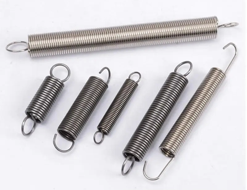 OEM Customized 304 316stainless Steel Carbon Steel Long Coil Open Hook Extension Spring Tension Springs