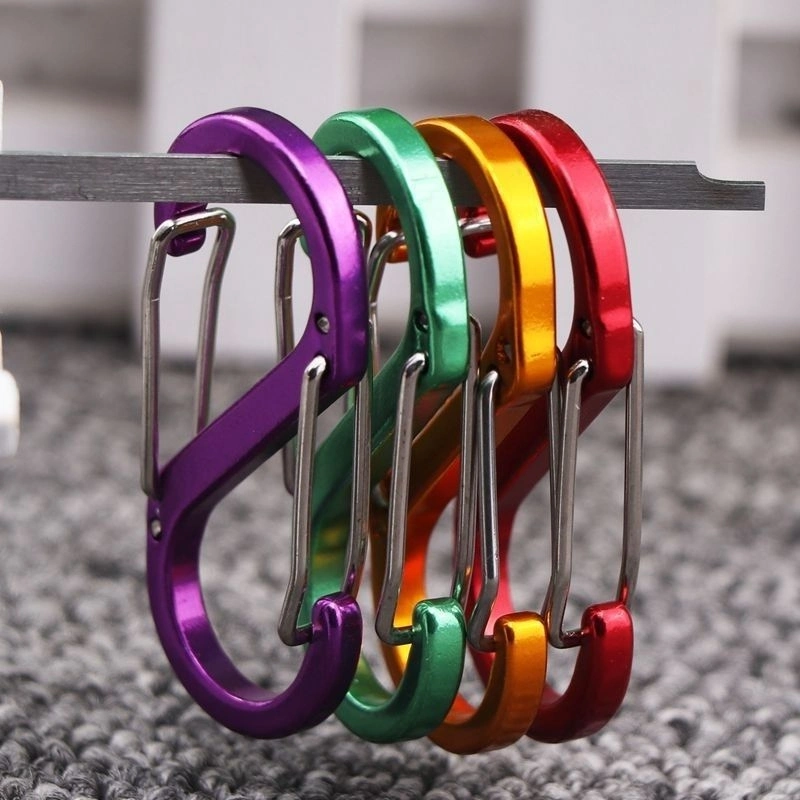 Customisable Aluminum Double Quick Hanging S Type Carabiners Spring Clips Snap Hooks