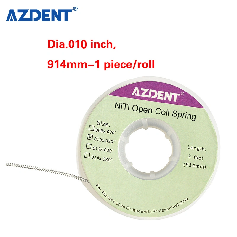 Azdent Hot Sale Long Service Use Orthodontic Niti Open Coil Spring 010*030&Prime; 914mm (3feet)