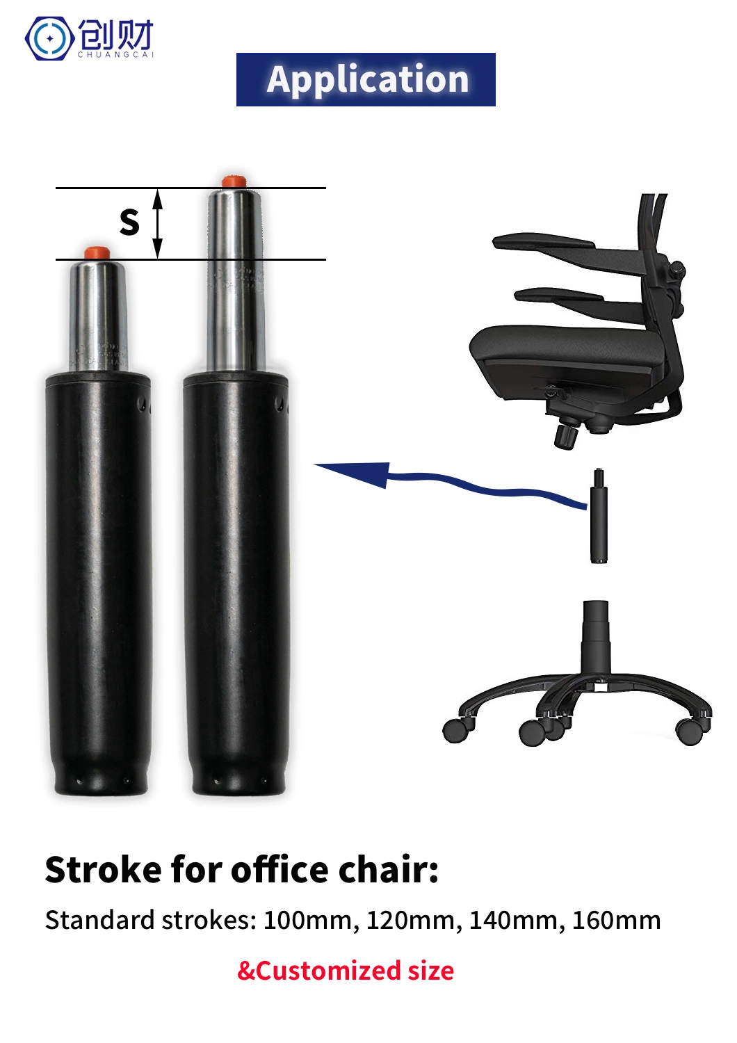 Mini Gas Spring with Small Size Can Be Put in Small Equipment