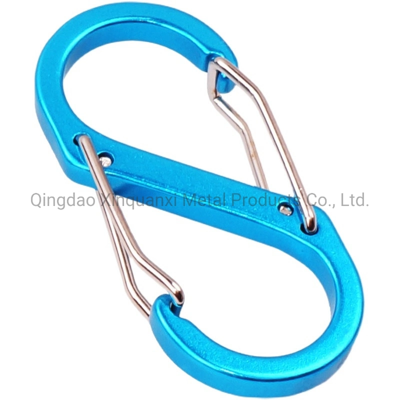 Customisable Aluminum Double Quick Hanging S Type Carabiners Spring Clips Snap Hooks