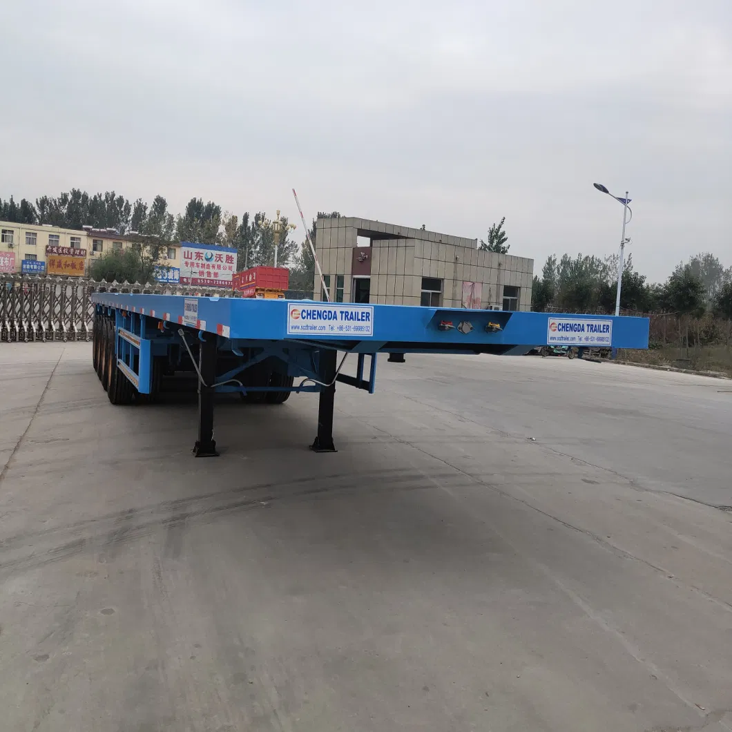 3 Axle 4 Axles 40 Ton 80 Ton Low Bed Semi Trailer with Goose Neck Parts for Sale