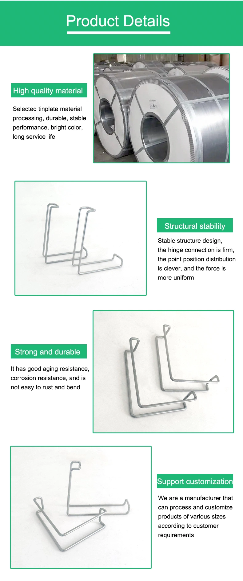 Wooden Box Steel Spring Clip Metal Wire Clips Logistic Crates