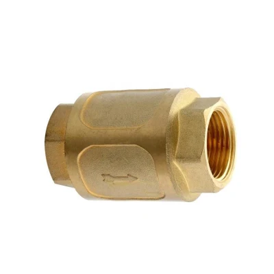 3/4 Zoll 1/2&prime;&prime; NPT Vertikales in-Line Messing-Federrückschlagventil Rückschlagventil aus Messing mit Filterfittings