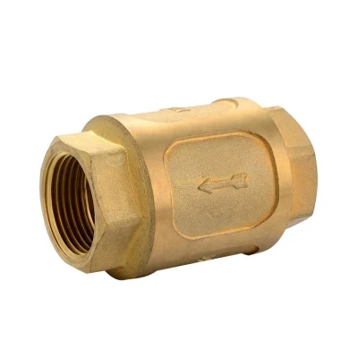 3/4 Zoll 1/2&prime;&prime; NPT Vertikales in-Line Messing-Federrückschlagventil Rückschlagventil aus Messing mit Filterfittings