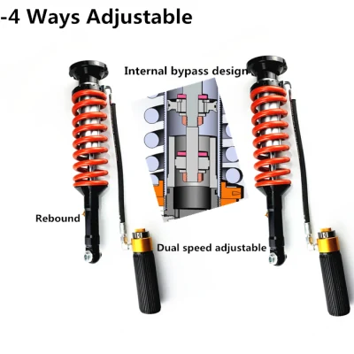 Offroad Coilover 4 Ways Compression Einstellbarer Stoßdämpfer für Pajero 2&quot; Heben Sie den internen Bypass-Stoßdämpfer für Pajero auf