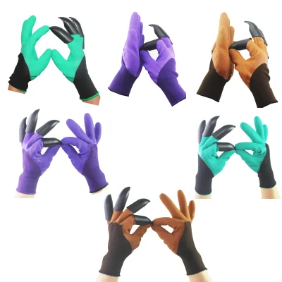 Cross Border Explosive Gartenbau Graben Handschuhe mit Krallen imprägniert Gummi Outdoor Blumenkohl Thorn resistent Handschuhe beständig gegen Schmutz und Strainmitte