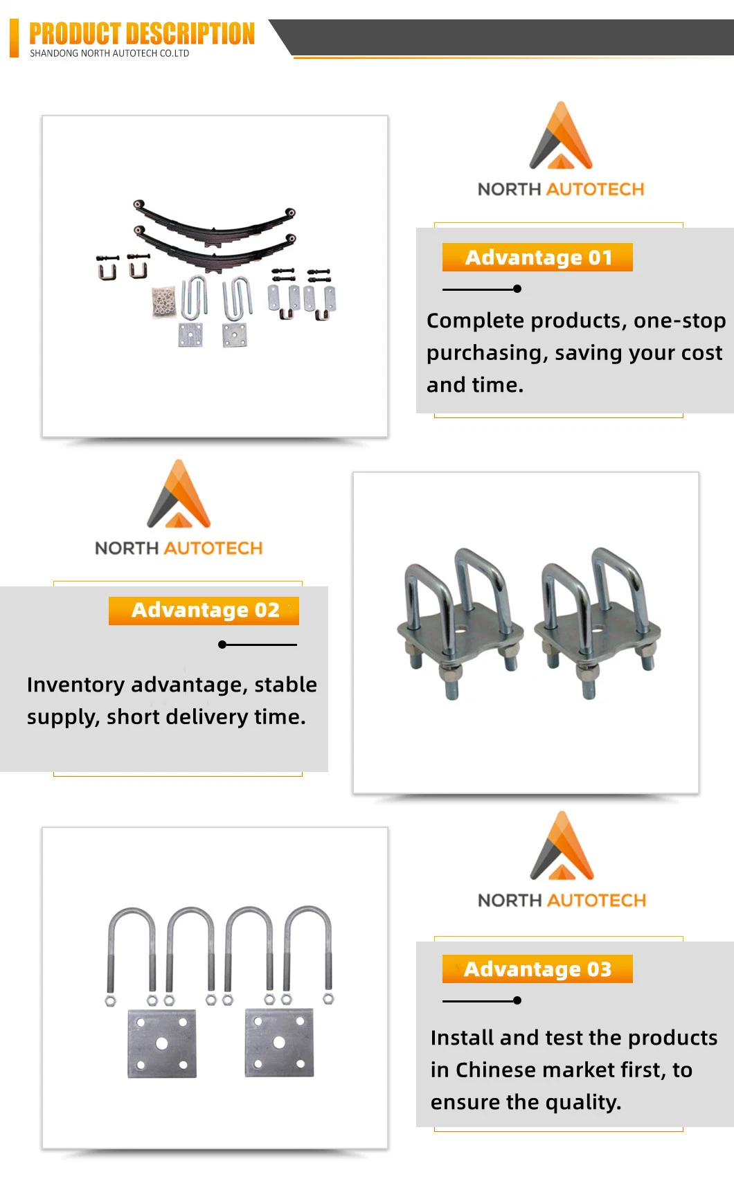 Leaf Spring Stainless Steel U-Bolt Kit