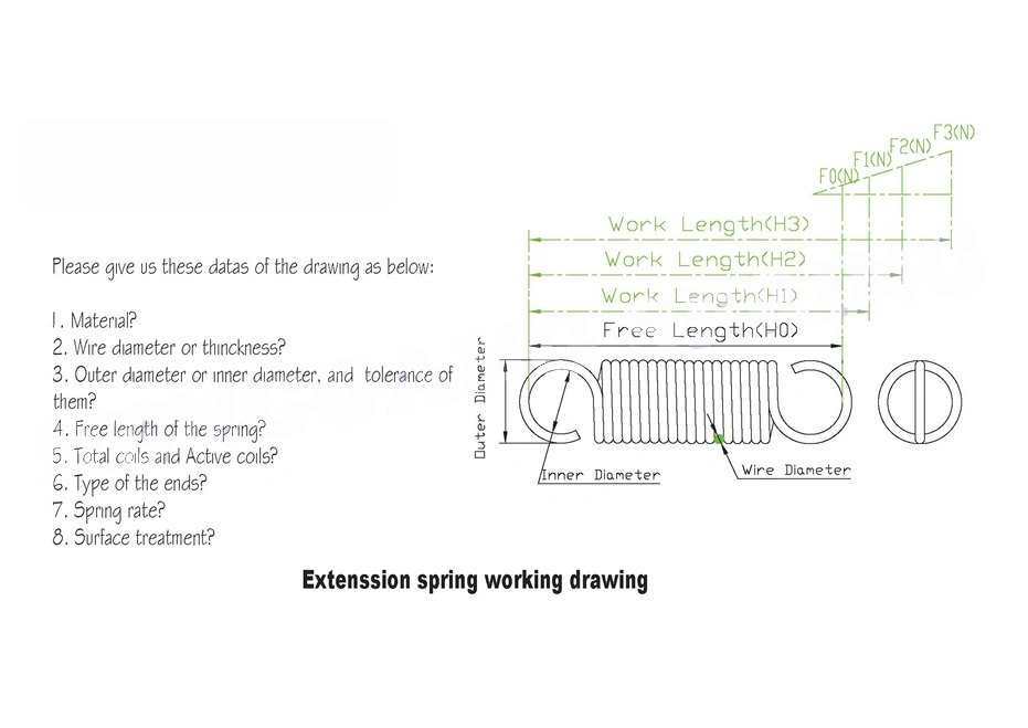 Carbon Steel Extension Spring for Circuit Breaker Charging Motor