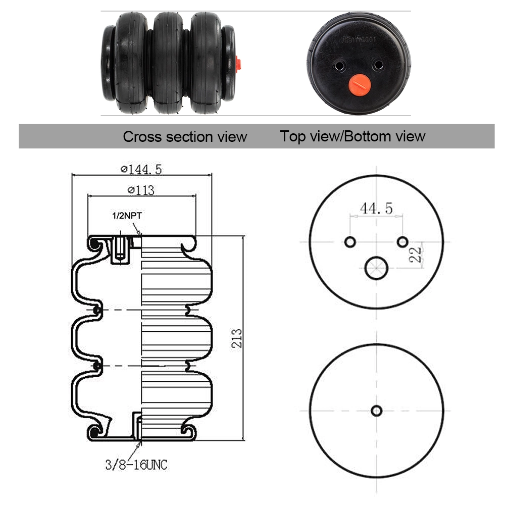 Small Rubber Shock Absorption Bag Air Ride Springs Suspension 3e2400