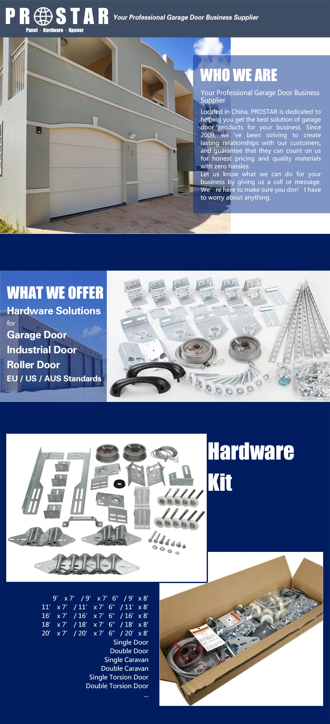 Automatic One Piece Tilting Garage Door E900 Hardware Kits / E900 Tension Spring Kits