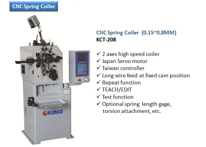 0.2-2.3mm Computer CNC Spring Coiling Machine for 2 Axis Compression Spring Machine &amp; Cam Spring Machine