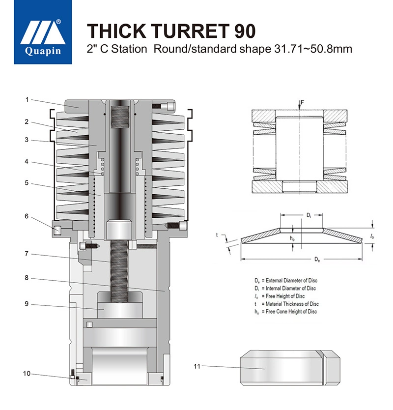 Thin Turret Punch Die Spring Disc Spring Amada Machine Tool