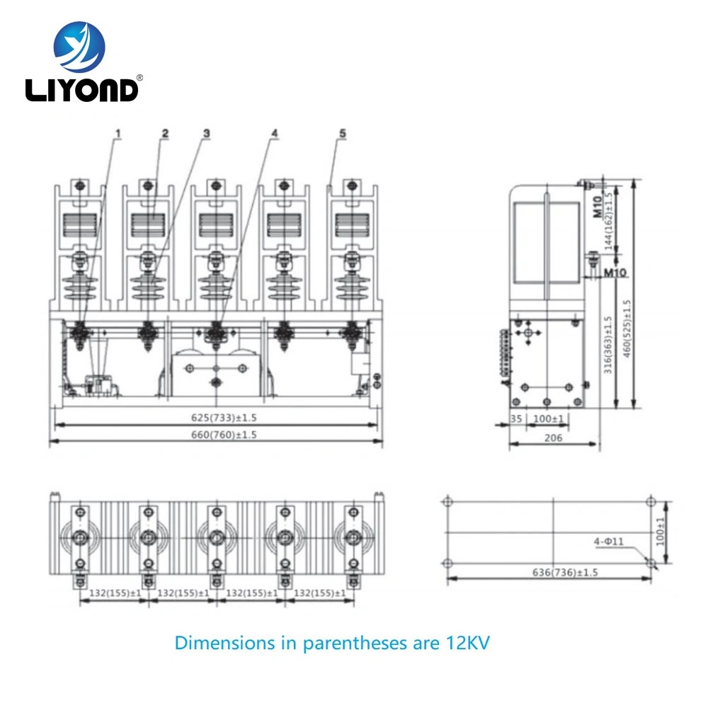 Ckg3 Series 5 Poles AC Vacuum Contactor