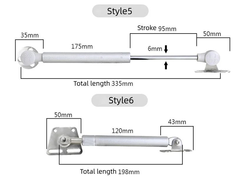 18*8 Rod Stroke Gas Spring Folding Hinge 50n-500n