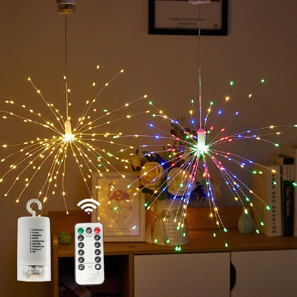 LED Firework Hanging Lights Explosive Remote Control Firework LED String Lights