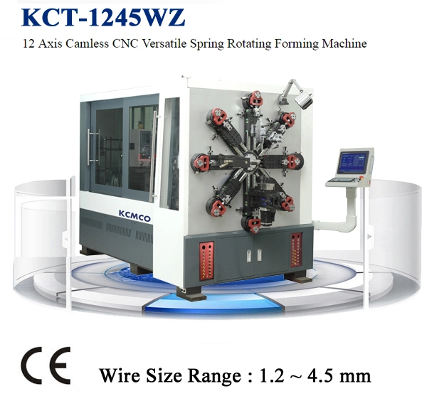 Custom Compression Springs Top Supplier KCMCO KCT-1220WZ 12 Axis Camless Spring Macine with Wire Feeding Sytem