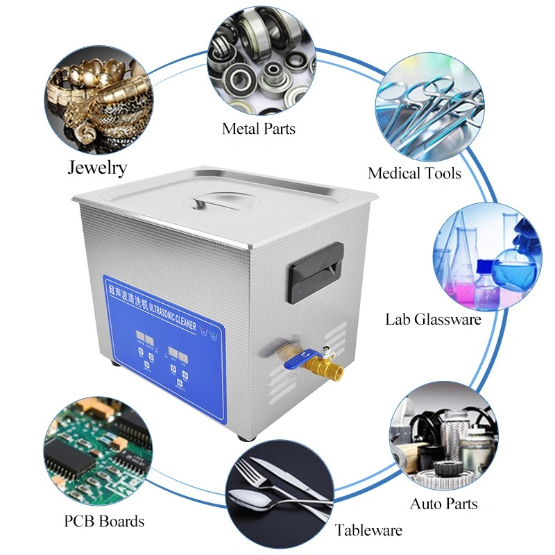 6.5L Digital Ultrasonic Auto Parts Cleaner Machine with Drain Valve