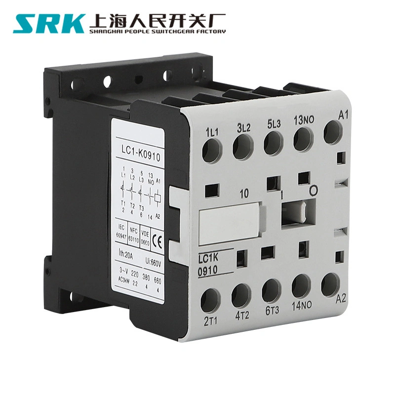 New Design 40-Year Manufacturer IEC Standard LC1-K 6A 9A 12A 16A AC DC DIN Rail Miniature Contactor