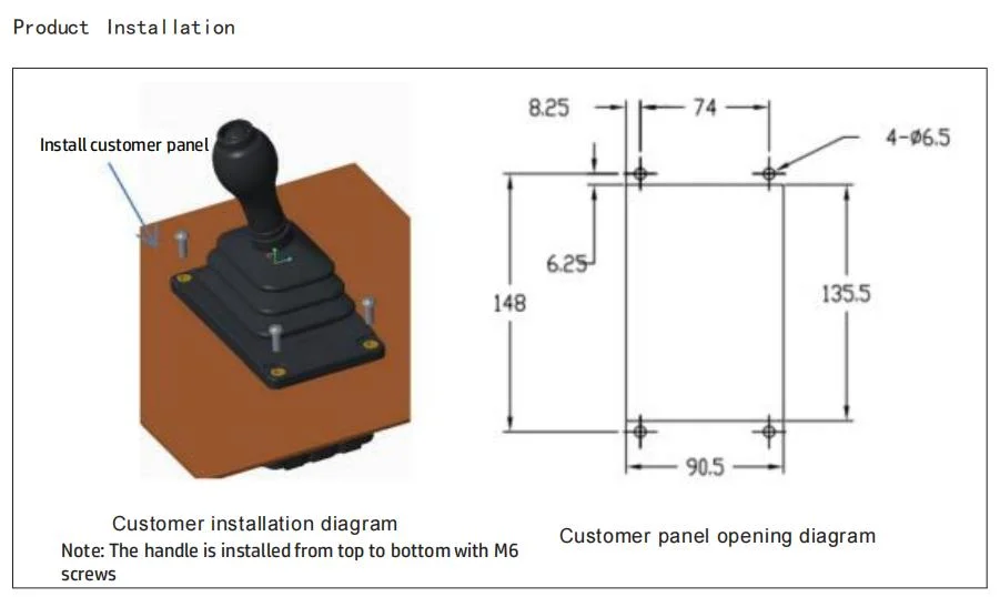 Hj90 Series Multi-Gear Grip Type Handle Joystick Spring Return