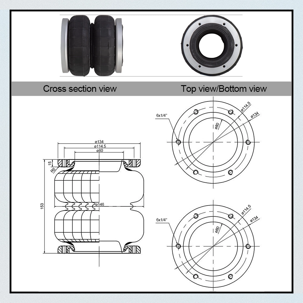 Universal Air Suspension Kit Pneumatic Bag Shock Absorber Springs 2s7013f