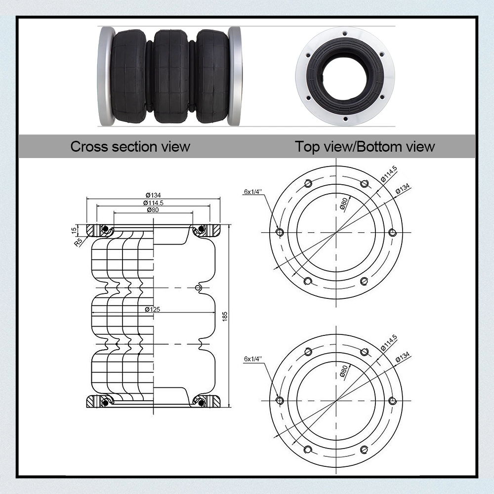 Air Suspension Kit Pneumatic Bag Shock Absorber Air Springs Bags 3s2300f