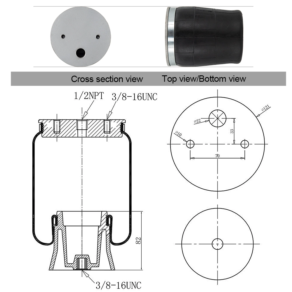 1/2NPT Air Ride Suspension System Spring for Cars Truck Shock Absorber A9000