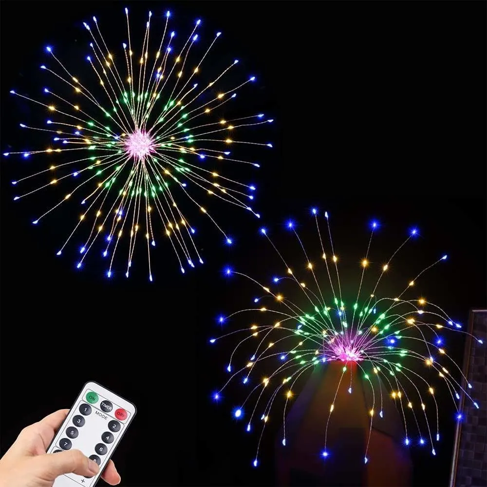 LED Firework Hanging Lights Explosive Remote Control Firework LED String Lights