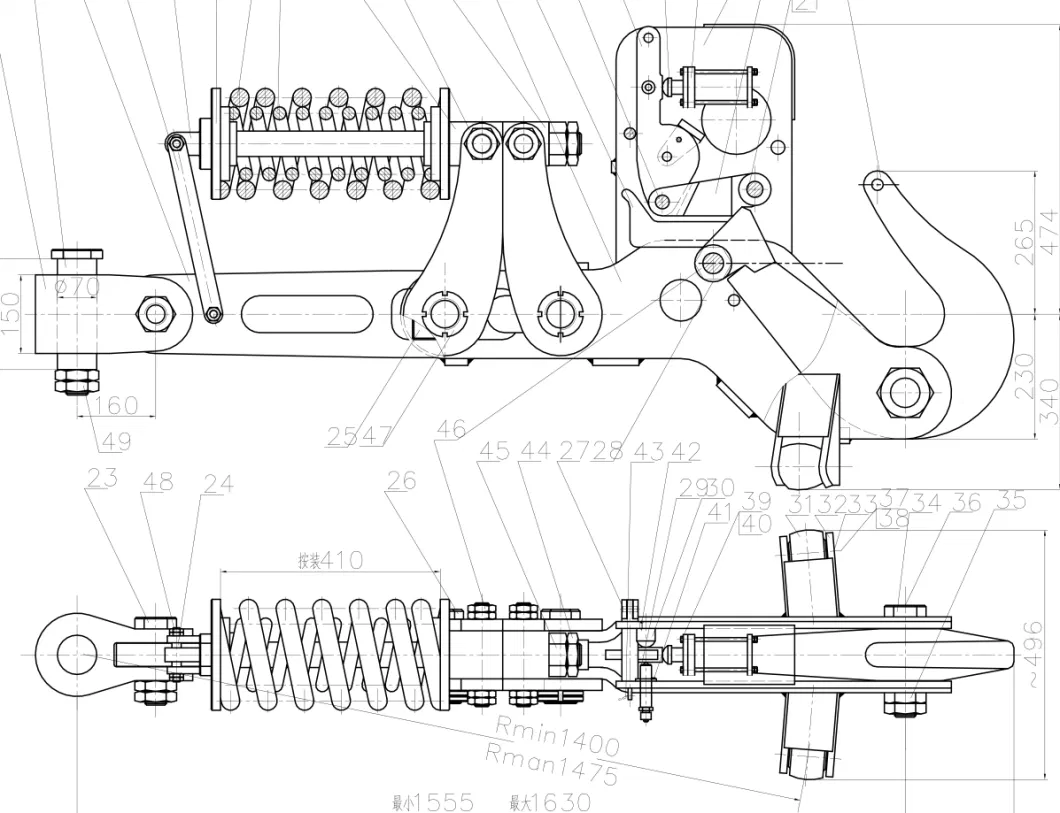 CCS, BV, ABS Approved Ship Spring Type Quick Release Towing Hook