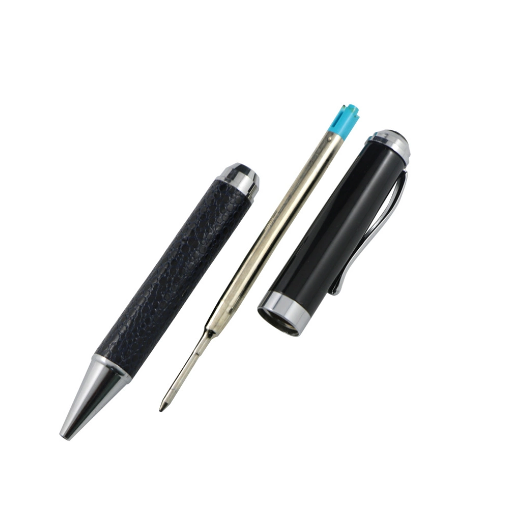 Customized Leather Handle Ballpoint Pen High Class Business Ball Pen with Cap