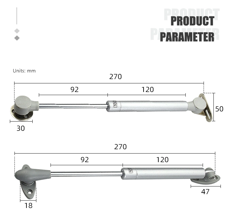 Toco Custom 10 Inch Silver Color Soft Close Gas Pump Gas Spring Lifter