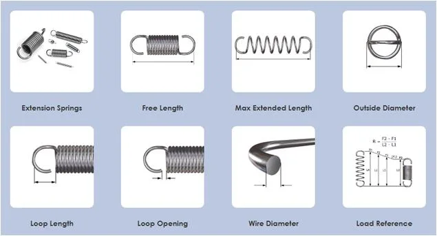 Heavy Duty Zinc Plating Extension Spring with Double Hook