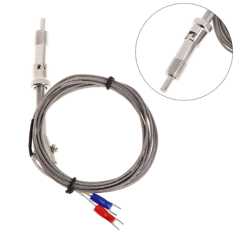 New K Type Thermocouple Temperature Sensor Bayonet Compression Spring with 2m Cable