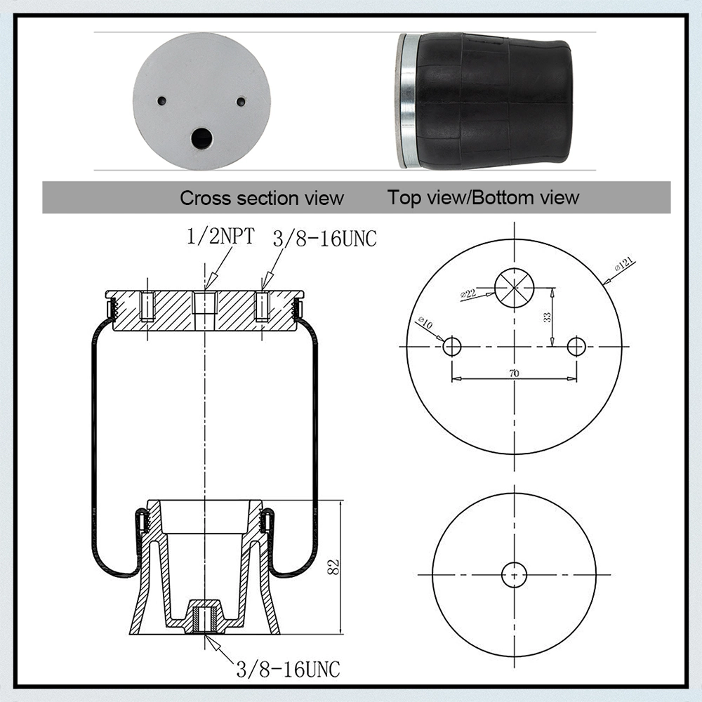 1/2NPT Air Ride Suspension System Spring for Cars Truck Shock Absorber A9000