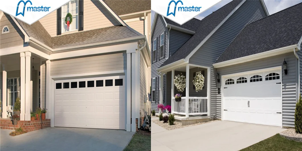 Motor Drive Residential Insulated Steel Overhead Garage Doors with Windows