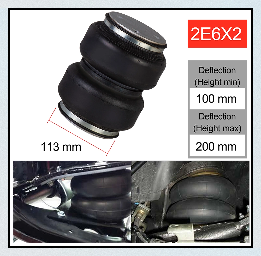 Air Ride Suspension Double Convolute Rubber Airbag Shock Absorber Air Springs 2e6X2